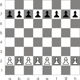 the initial position of pawns on the chess board